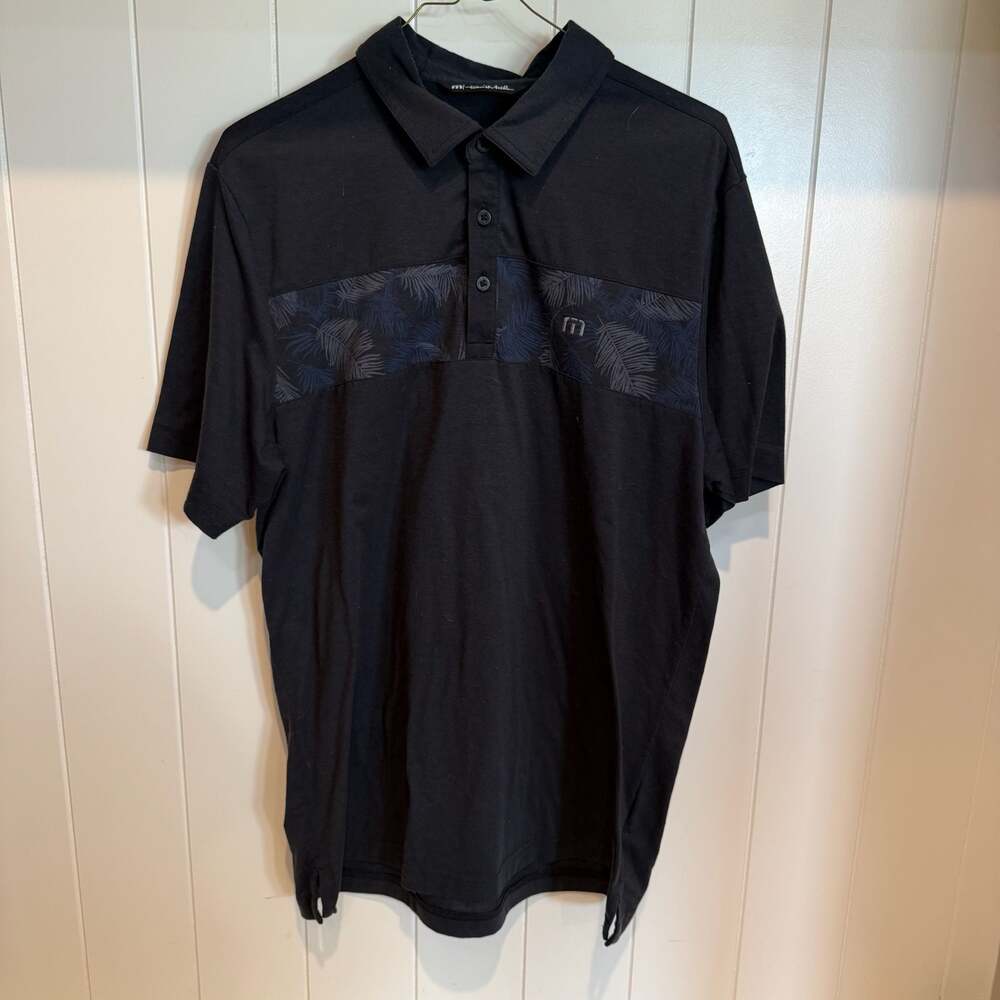 TravisMathew Thunder Roll Marbled Chest Stripe Golf Polo Shirt